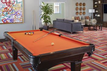Mezzanine room with billiards